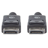 Cable DisplayPort Manhattan Blindado 2M Macho-Macho, 307116, 4K 60Hz, Conectores Dorados