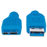 Manhattan Cable para Dispositivos USB Micro-B de SúperVelocidad Cable USB 3.2 Gen 1 (3.1 Gen 1) USB A Micro-USB B Macho/Macho