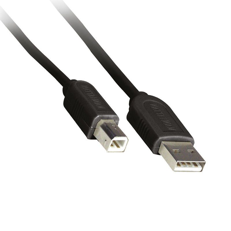 Cable USB A-B Manhattan 1.8m Negro, Transferencia Datos 480Mbps, Conectores Dorados