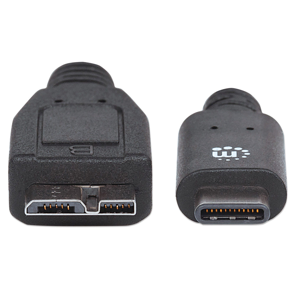 Cable USB-C Manhattan CM-Micro B V3 1.0m Negro 3Amp 353397, Transferencia Datos 480Mbps, Carga Rápida 60W