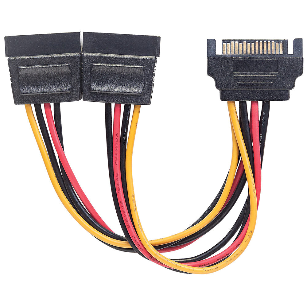 Cable Corriente Manhattan Interno HDD SATA 1M - 2H 354554, 2 Conectores de Alimentación