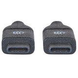 Cable USB Tipo C Manhattan M-M 50 cm Negro V3.1 Gen2 10 Gbps 354899