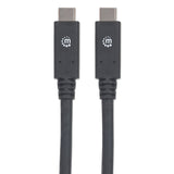 CABLE USB-C MANHATTAN V3.1, 2.0M, NEGRO, VELOCIDAD 10GBPS, CONECTORES C-C