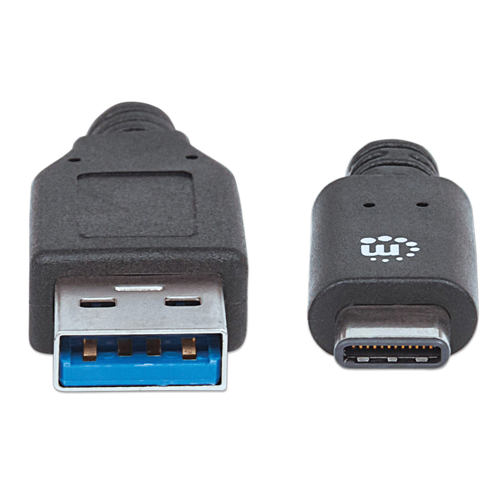 Cable USB Manhattan Tipo CM - AM 2.0 Mts Negro  V3.1 Gen1 354974, Transferencia de Datos 5Gbps, Longitud 2 Metros