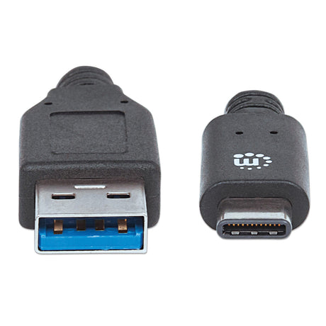Cable USB Manhattan Tipo CM - AM 2.0 Mts Negro  V3.1 Gen1 354974, Transferencia de Datos 5Gbps, Longitud 2 Metros