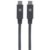 Cable USB Tipo C 3.1 Super Velocidad M-M 1M Manhattan 355223, Transferencia Datos 10Gbps, Carga Rápida 3A