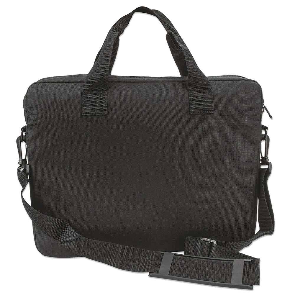 Maletín Manhattan Portafolio London 14.1" Negro Resistente Agua 439893, Compartimento Acolchado, Correa Ajustable, Bolsillos Organizadores