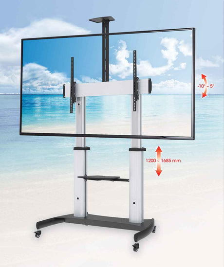 Soporte Manhattan TV Tipo Carro 100kg, Aluminio 60A100, Repisa 461672, Ajustable