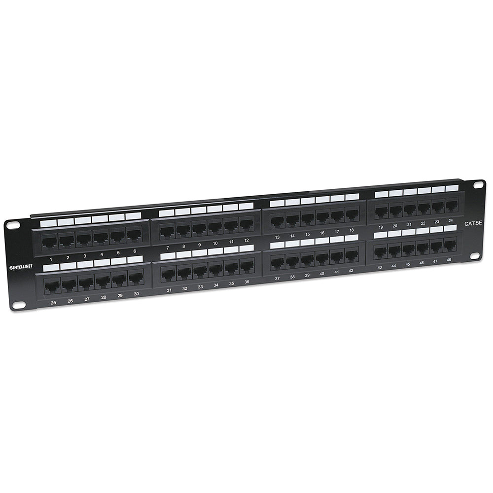 Panel de Parcheo 48 Puertos Cat5e UTP 2U para Rack 19 Intellinet 513579