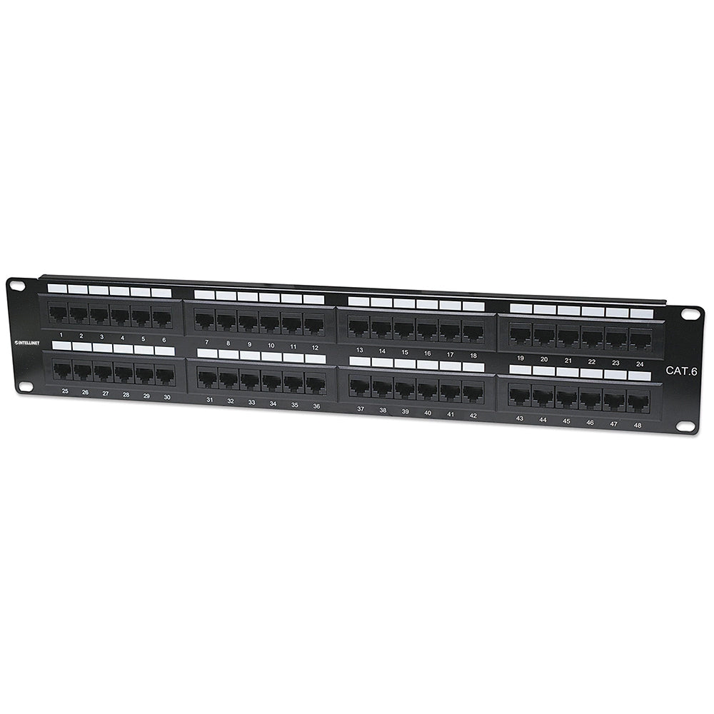 Panel de Parcheo 48 Puertos Cat6 UTP 2U para Rack 19 Intellinet 560283