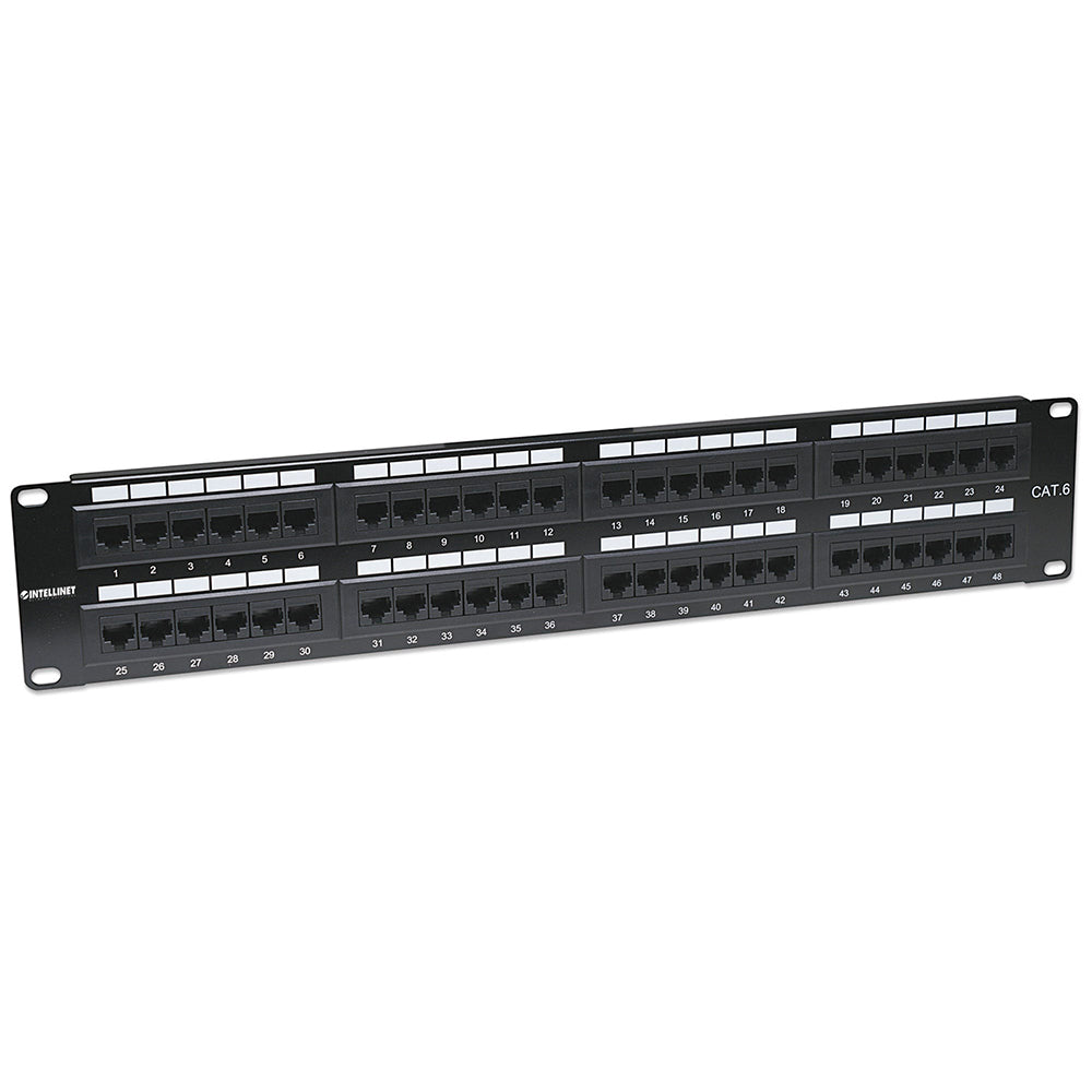 Panel de Parcheo 48 Puertos Cat6 UTP 2U para Rack 19 Intellinet 560283