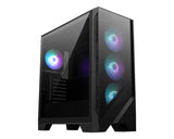 MSI MAG Forge 320R AIRFLOW carcasas ordenador Malla, Plástico Micro Torre PC Negro, Transparente