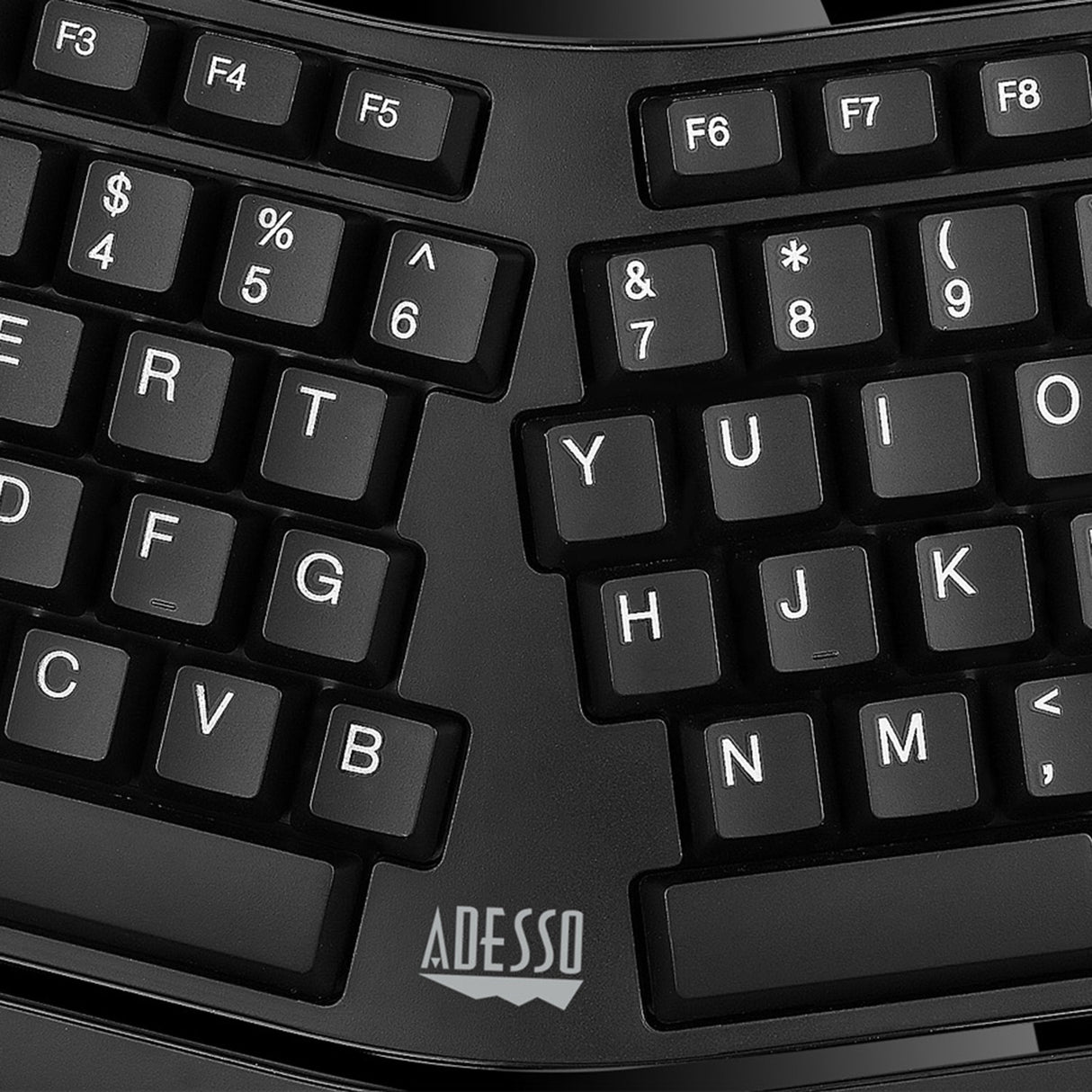 Adesso TruForm AKB-150SB-TAA Desktop Ergonomic Smart Card Reader Keyboard (TAA Compliant), Black