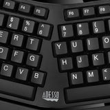 Adesso TruForm AKB-150SB-TAA Desktop Ergonomic Smart Card Reader Keyboard (TAA Compliant), Black