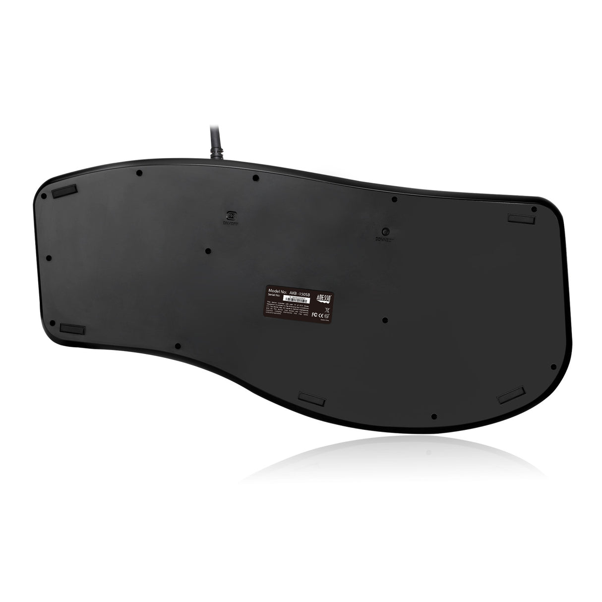 Adesso TruForm AKB-150SB-TAA Desktop Ergonomic Smart Card Reader Keyboard (TAA Compliant), Black