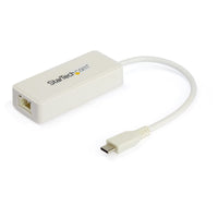StarTech.com Adaptador de Red Ethernet USB-C con Puerto USB A - Adaptador de Red NIC Ethernet RJ45 USB Tipo C USB 3.0/USB 3.1 Blanco - Adaptador LAN Compatible con TB3 - Win/Mac/Chrome tarjetas de red Alámbrico USB Tipo C Ethernet 1
