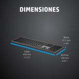 HP Teclado inalámbrico 975 de modo dual, Tamaño completo (100%), RF inalámbrico + bluetooth, Negro