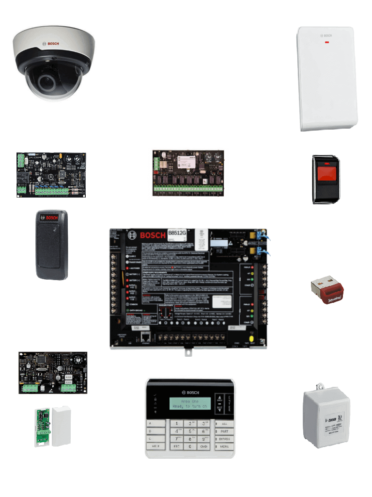 Kit Certificación Intrusión Bosch I-CertKit, Detectores Cableados, Panel Control 8 Zonas