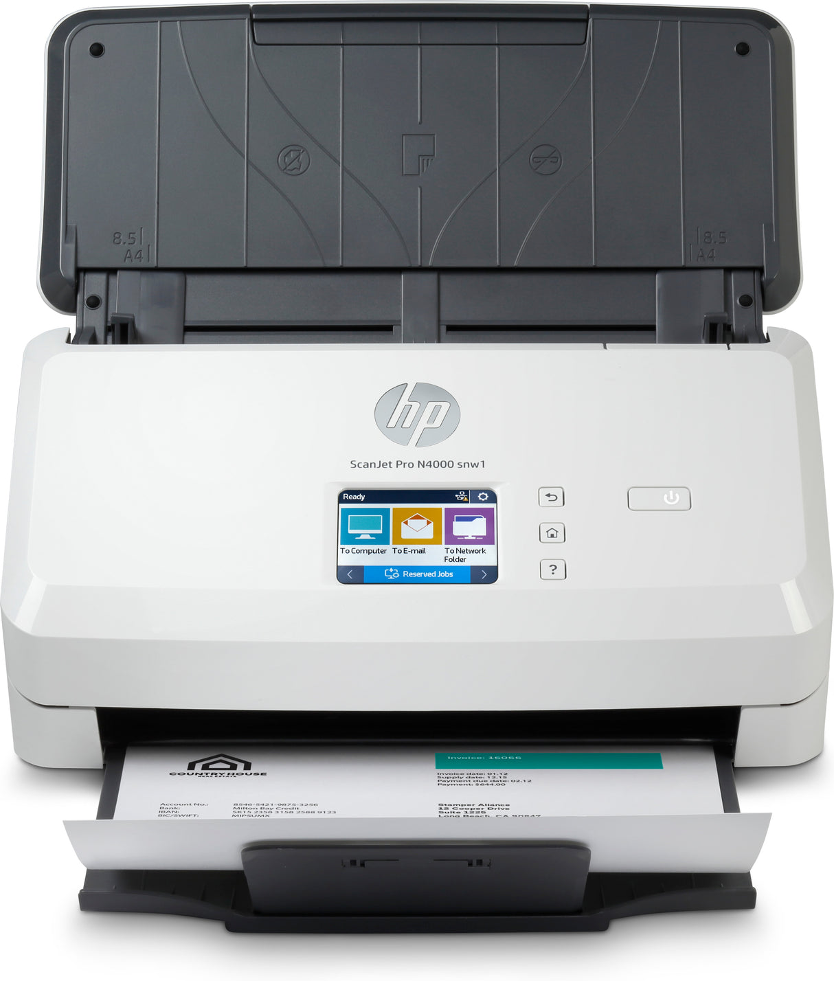 HP ScanJet Pro N4000 snw1 Escáner alimentado con hojas 600 x 600 DPI, Botones, Tocar, CMOS CIS