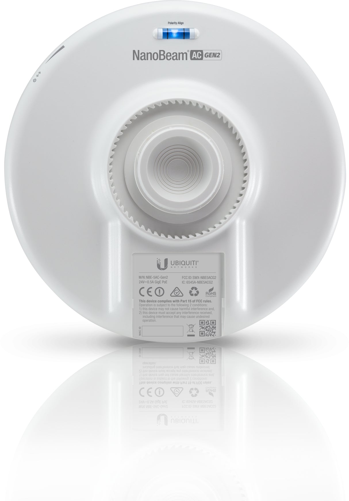 Ubiquiti NanoBeam 5AC Gen 2 Puente de red 450 Mbit/s Blanco, Wifi, Ethernet
