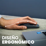 Vorago MO-415 ratón Oficina mano derecha RF Wireless + Bluetooth + USB Type-A Óptico 1600 DPI