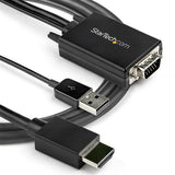 StarTech.com Cable de 2m Adaptador VGA a HDMI - Alimentado por USB - 1080p Cable Derecho Derecho USB 2 m