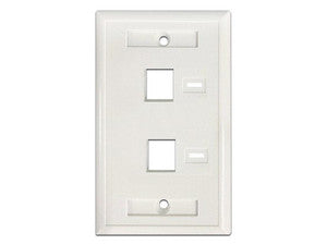 TAPA (FACEPLATE)  BLANCO 2 PERF. ETIQUETA