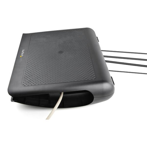 StarTech.com Reposapiés Ergonómico Basculante con Gestión de Cableado y Almacenamiento - Soporte de Piés para Debajo del