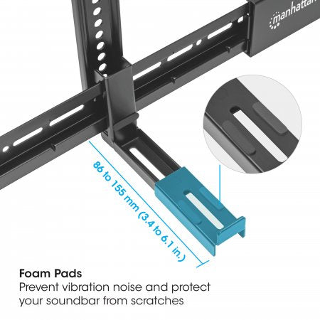 Soporte de Pared para Barra de Sonido Manhattan, TV, 10 kg, Negro