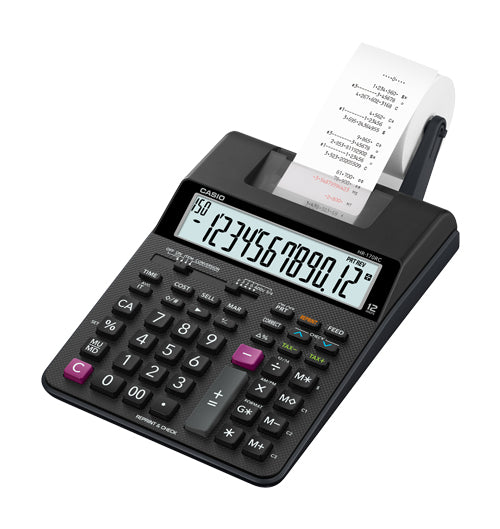 Casio DESKTOP PRINTING calculadora Escritorio Calculadora de impresión Negro, 12 dígitos, 1 líneas, AC/batería