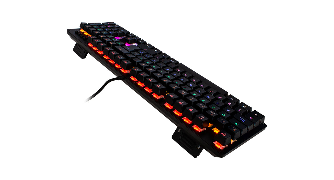 Game Factor KBG400-B teclado Juego USB QWERTY Inglés Negro, Alámbrico, Interruptor mecánico, LED RGB
