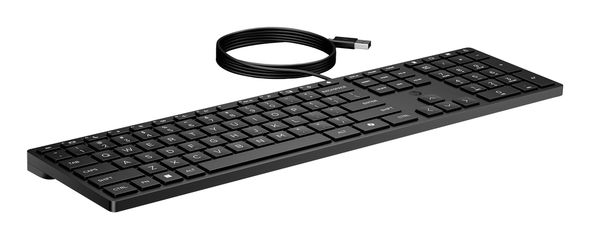 HP Teclado de escritorio 320K con cable, Tamaño completo (100%), Alámbrico, USB