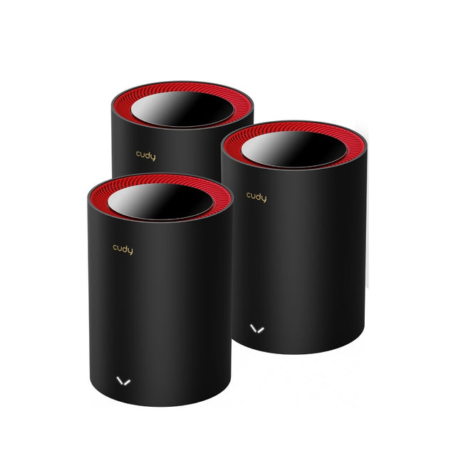Sistema Mesh Cudy M3000 (3 piezas) Wi-Fi 6 AX3000 (1puerto WAN 2.5Gbps y 1 puerto RJ45 gigabit x pieza) MU-MIMO CPU 1.3G