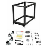 StarTech.com Rack 15U Móvil de Marco Abierto de 4 Columnas para Servidores - Rack de Cuatro Columnas de 19 Pulgadas para Equipo de Red e Informático - Ruedas o Patas Niveladoras Rack 15U Rack o bastidor independiente 544 kg Negro