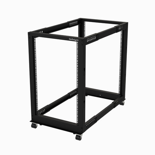 StarTech.com Rack 18U Móvil de Marco Abierto de 4 Columnas para Servidores - Rack de Cuatro Columnas de 19 Pulgadas para