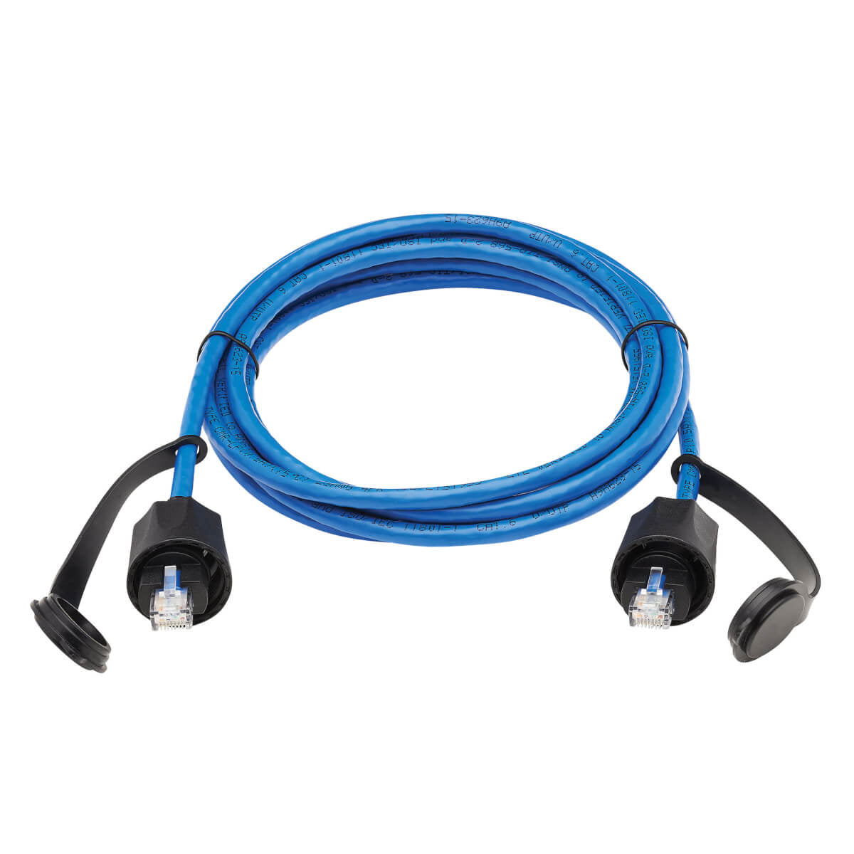 Tripp Lite N200P-010BL-IND Cable Ethernet (UTP) Cat6 Industrial, RJ45 M/M, 100W PoE, CMR-LP, IP68, A