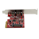 StarTech.com Tarjeta Adaptadora PCI Express de 2 Puertos USB-C 3.2 Gen 2 10Gbps tarjetas y adaptadores de interfaz PCIe USB 3.2 Gen 1 (3.1 Gen 1) Full-height / Low-profile PCIe 3.0