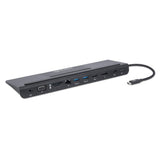 Manhattan Docking station de USB-C a 11 puertos, para tres monitores, con MST Laptop Alámbrico USB 3.2 Gen 1 (3.1 Gen 1) Type-C 3 Si