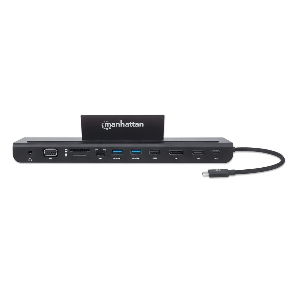 Manhattan Docking station de USB-C a 11 puertos, para tres monitores, con MST Laptop Alámbrico USB 3.2 Gen 1 (3.1 Gen 1) Type-C 3 Si