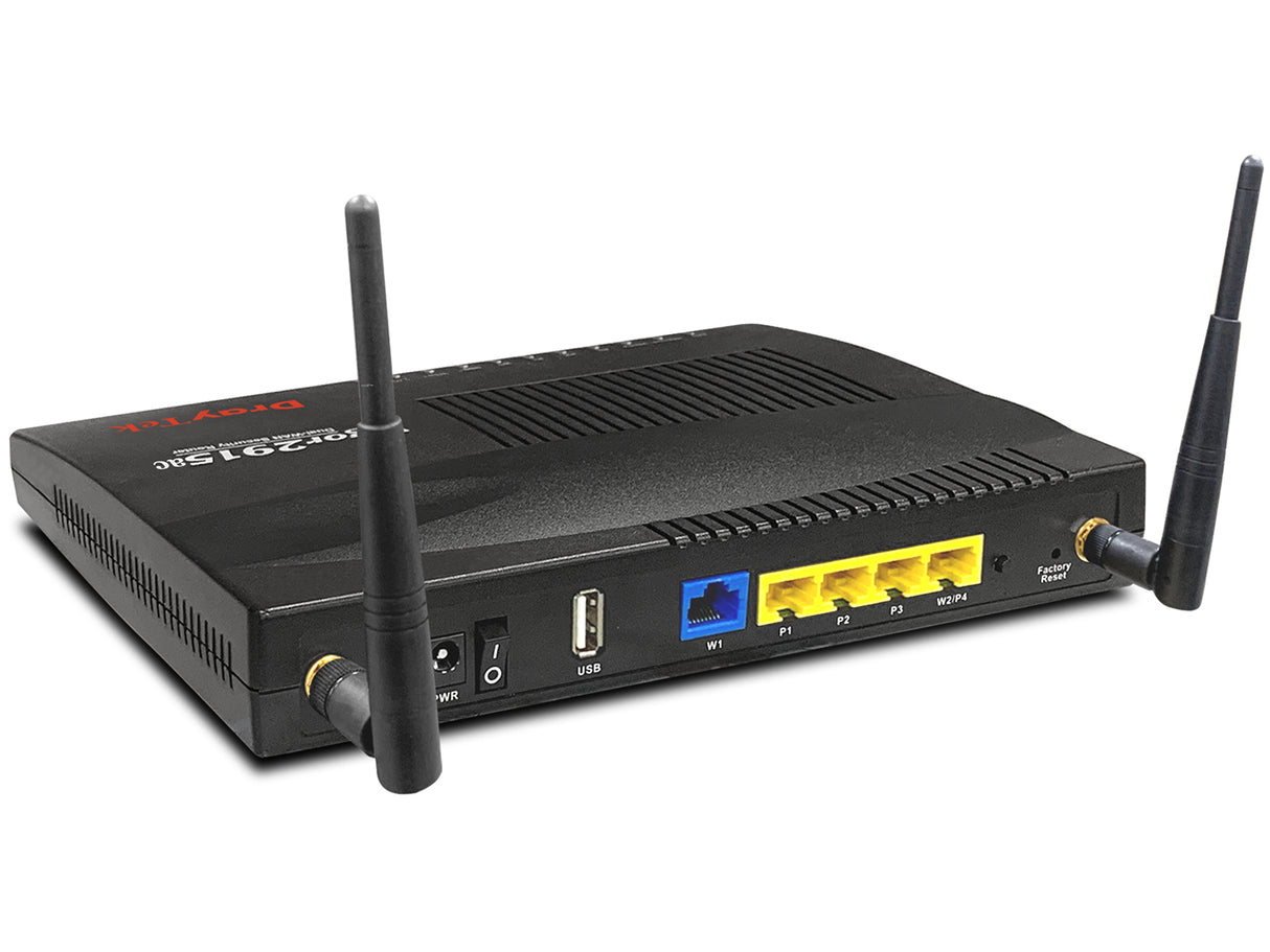 DrayTek VIGOR2915AC router inalámbrico Gigabit Ethernet Doble banda (2,4 GHz / 5 GHz) Negro, Wi-Fi 5 (802.11ac), Router 
