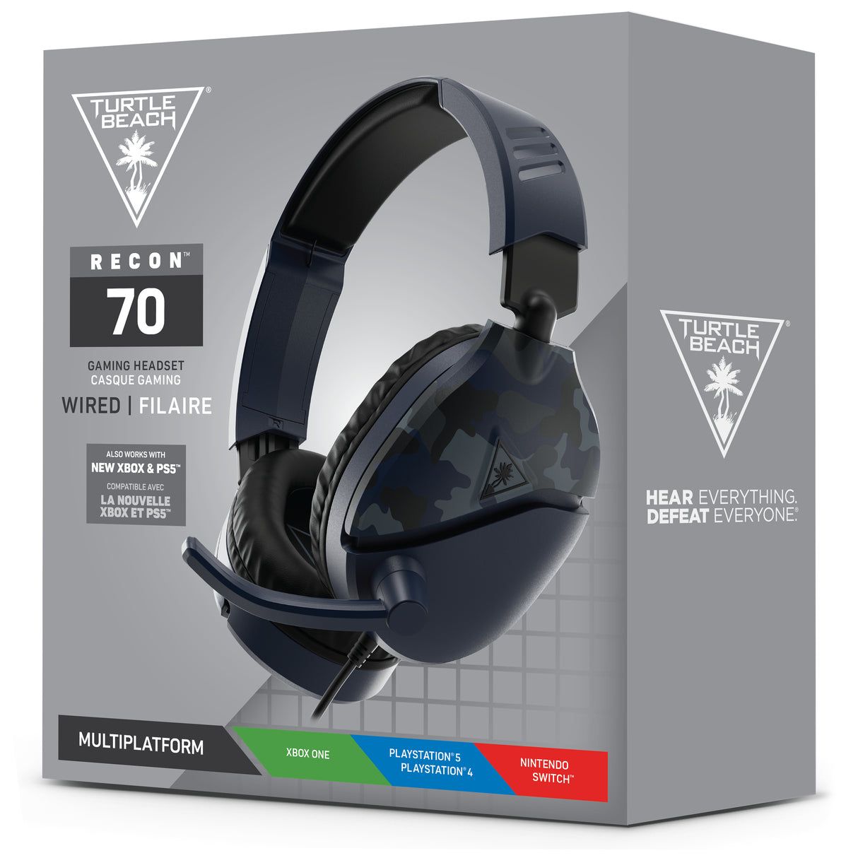 Audífonos Turtle Beach EarForce Recon 70 Diadema Alámbrico 3.5mm Cable 1.2m PlayStation Azul Camuflaje