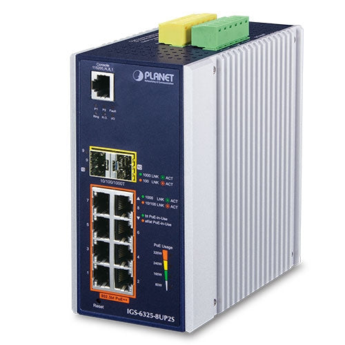 PLANET IGS-6325-8UP2S switch Gestionado L3 Gigabit Ethernet (10/100/1000) Energía sobre Ethernet (PoE) Aluminio, Negro
