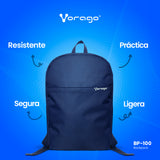 Vorago BP-100 mochila Azul Poliéster, Ciudad, Unisex, Compartimento del portátil