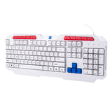 TechZone NS-GC02 teclado Ratón incluido Juego USB QWERTY Rojo, Blanco, Tamaño completo (100%), Alámbrico