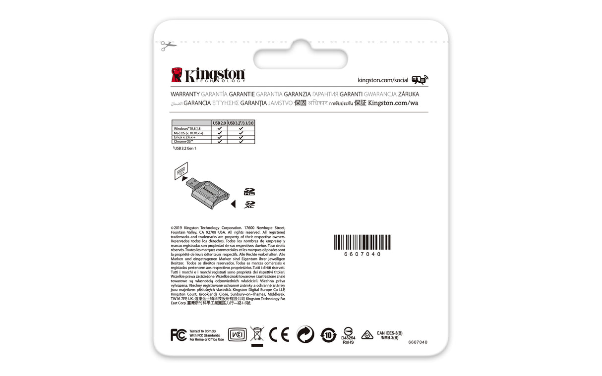 Kingston Technology MobileLite Plus lector de tarjetas SD Negro USB 3.2 Gen 1 (3.1 Gen 1) Type-A 51,8 mm
