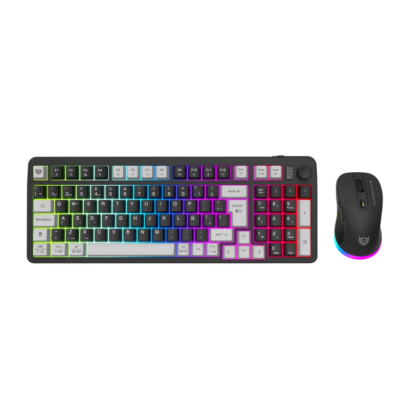 Balam Rush BR-940429 teclado Ratón incluido Juego USB + RF Wireless + Bluetooth Negro, Tenkeyless (80 - 87%), Inalámbric