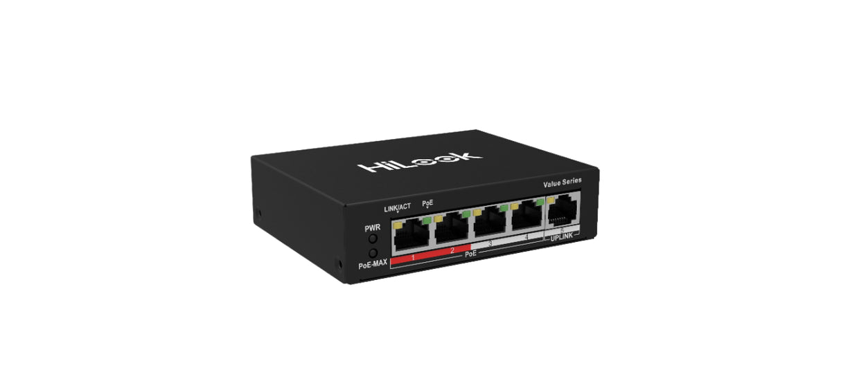HiLook NS-0105P-35(B) switch No administrado Fast Ethernet (10/100) Energía sobre Ethernet (PoE) Negro