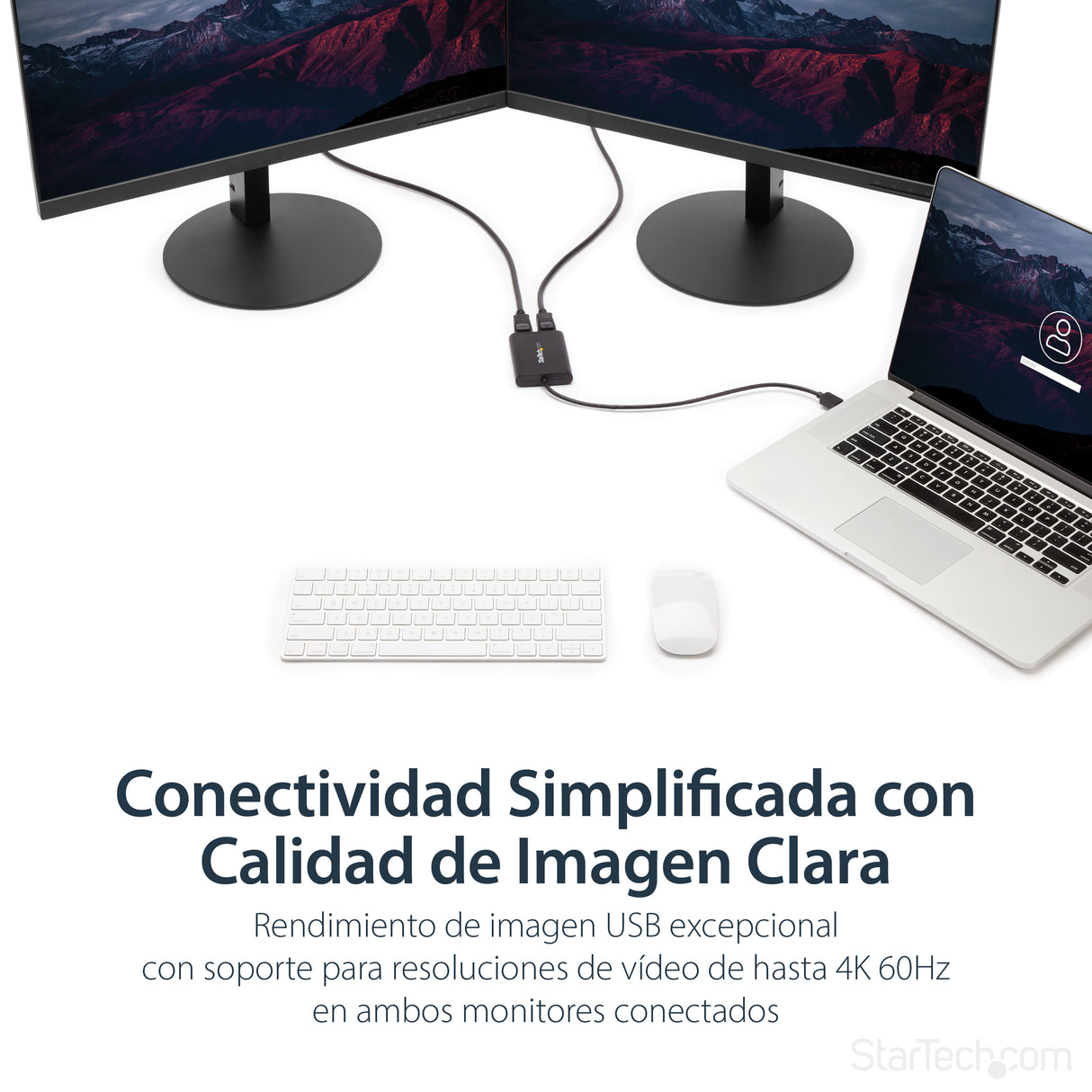 ASUS Adaptador Gráfico Externo USB 3.0 a DisplayPort Doble 4K60 DisplayLink - Cable Conversor USB 3.0 a DP de Vídeo Adap