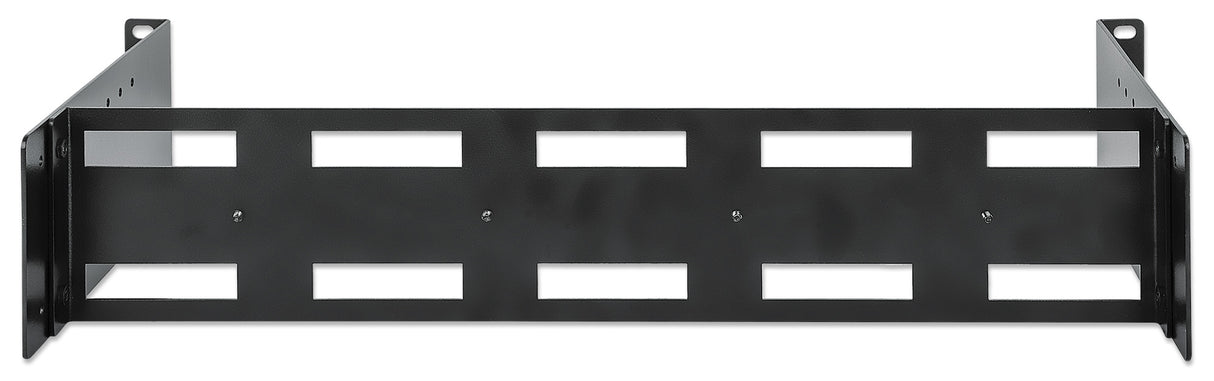 Intellinet Kit rail DIN réglable 19", 2U, pour équipements sur rail DIN chapeau, profondeur réglable 48–174 mm, aluminium, noir RAL 9005, garantie trois ans Rack Carril de rack Negro Aluminio 9 kg