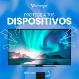 Vorago UPS-500 sistema de alimentación ininterrumpida (UPS) Línea interactiva 1.5 kVA 900 W, Sine/Square, 145 V
